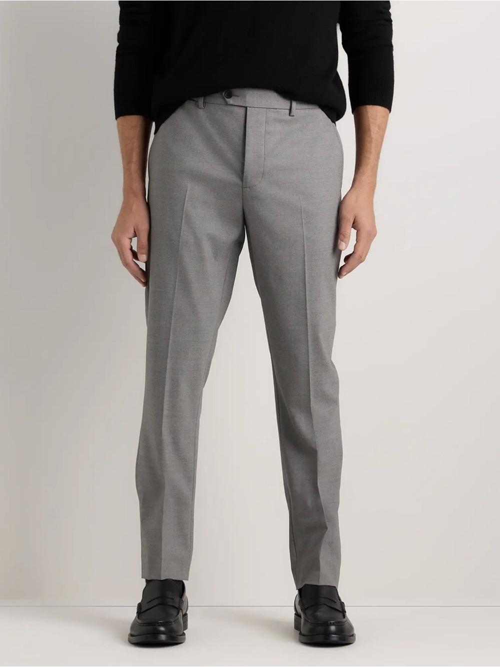 Quince Stretch Wool Gray Melange Men’s Dress Pants Slim - 34x32